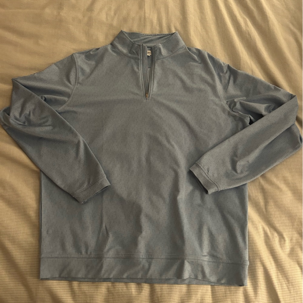 Peter Millar Light Blue Quarter-Zip Pullover, XL, Maridoe Golf Course, Dallas TX
